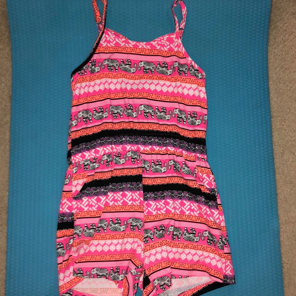 Neon elephant romper